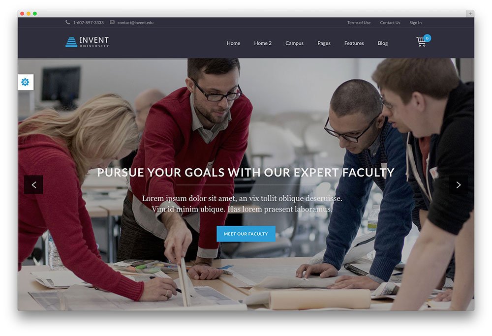 education wordpress theme invent