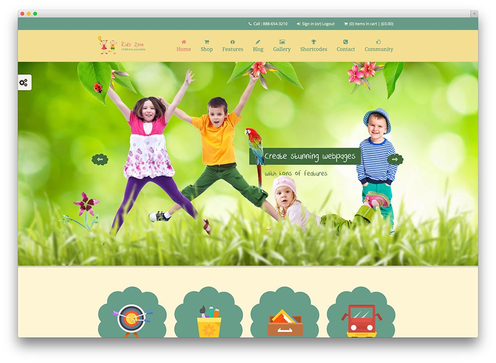 education wordpress theme kidszone