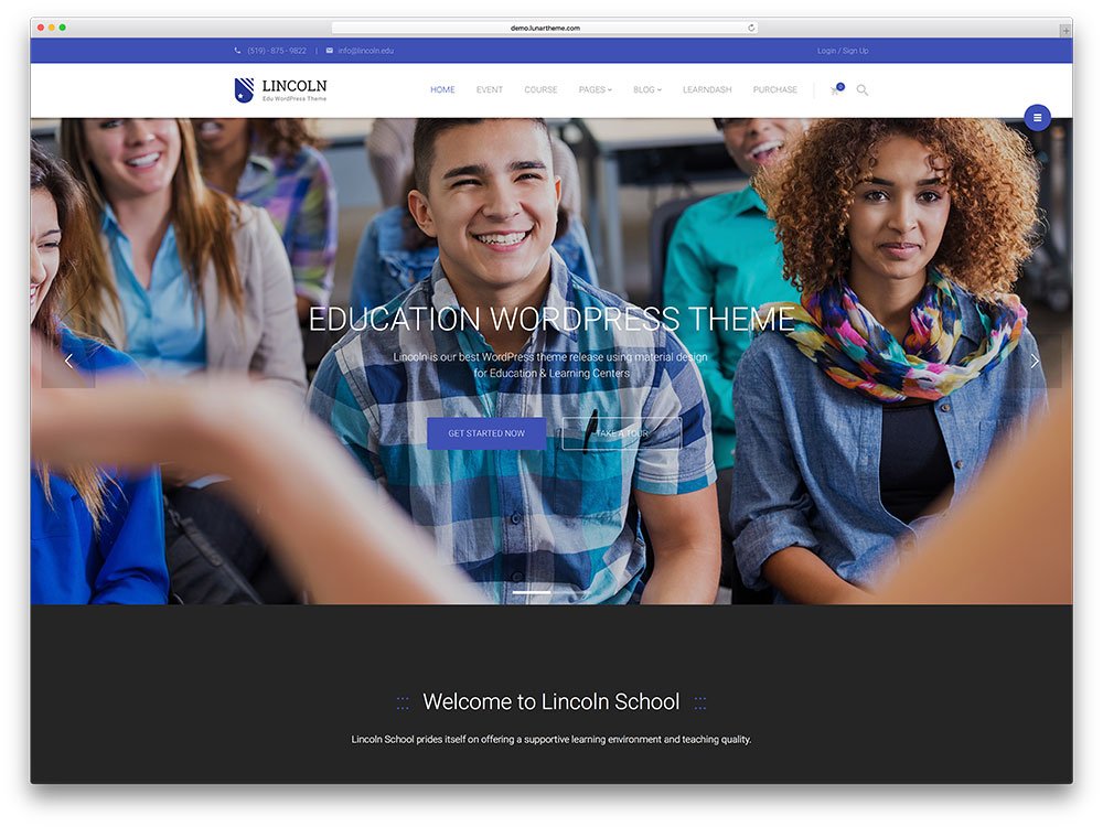 education wordpress theme lincoln