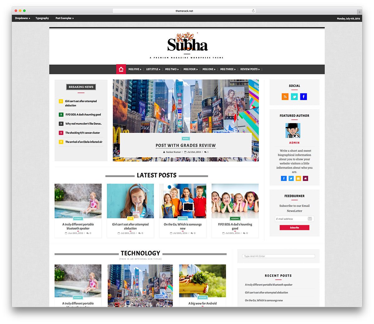 News WordPress Themes Subha