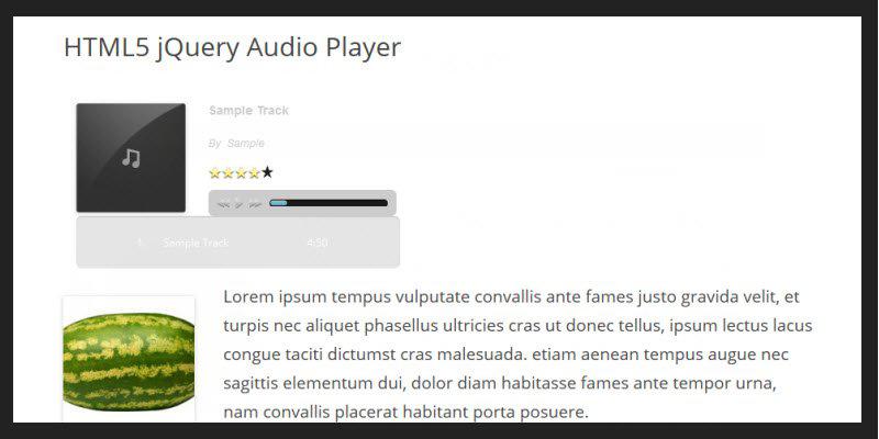 HTML5 jQuery Audio Player
