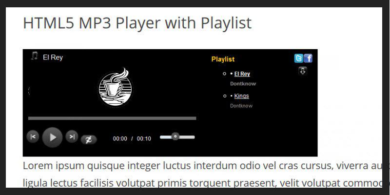 HTML5 MP3 Player with Playlist