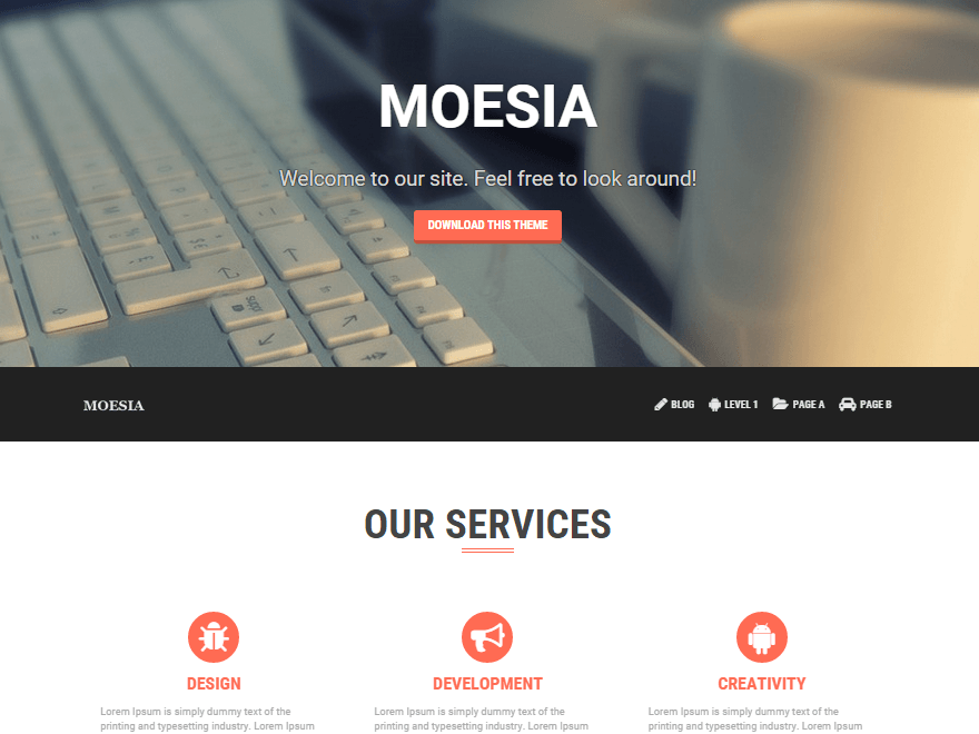 responsive free wordpress themes Moesia screenshot