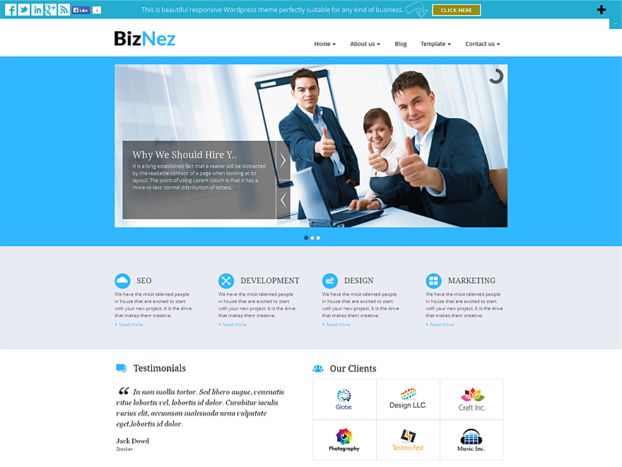 free business wordpress themes Biznez Lite
