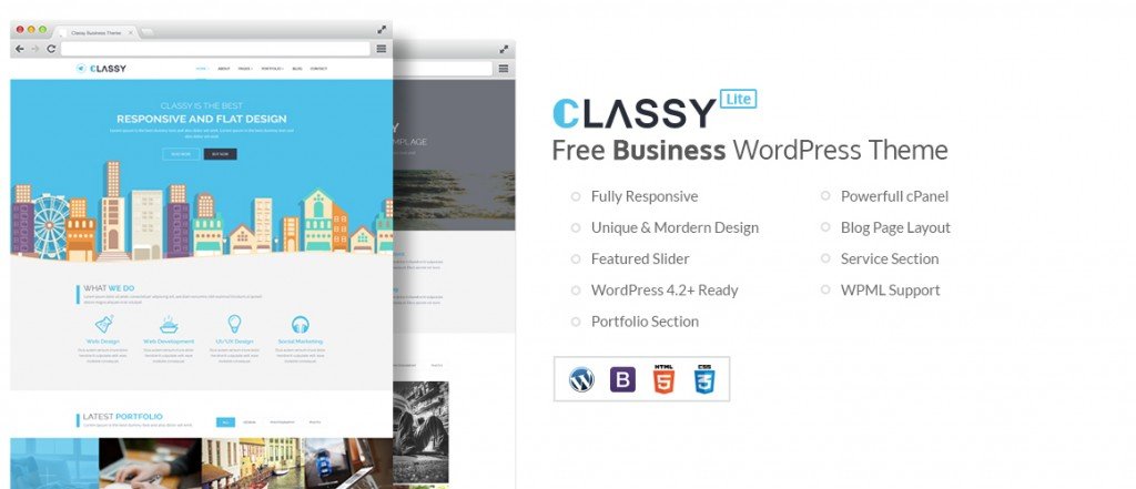 free business wordpress themes ClassyLite