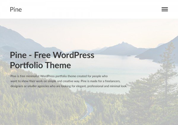 free portfolio wordpress themes pine
