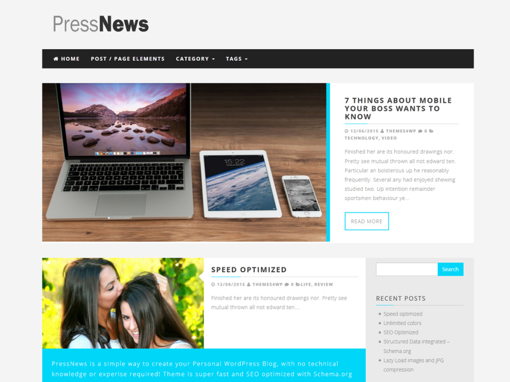 Free magazine wordpress themes pressnews