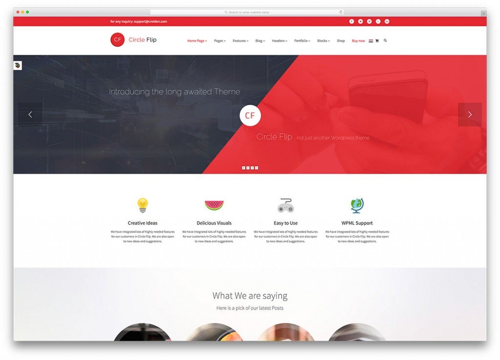 business wordpress themes circle flip